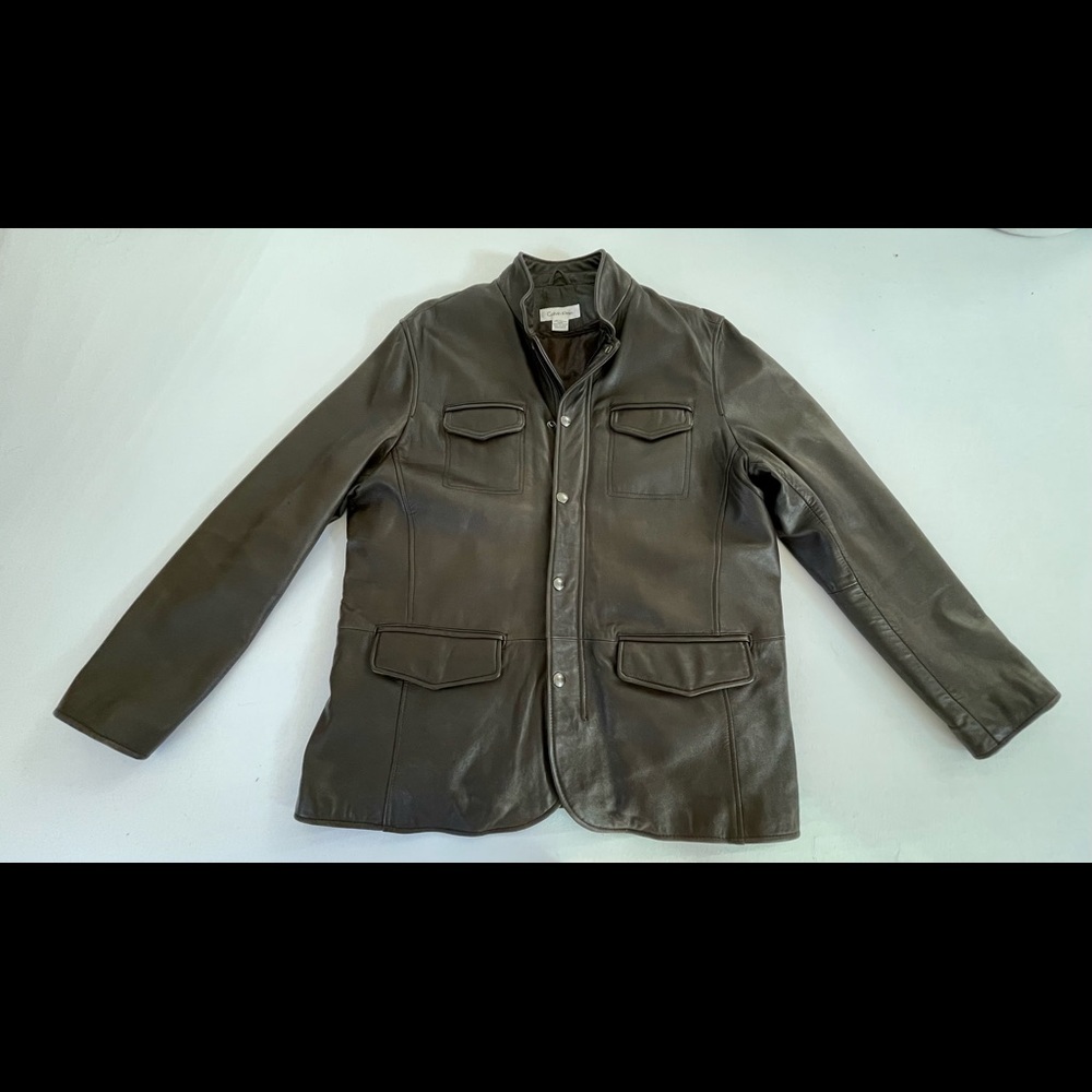 Calvin Klein Leather Car Coat